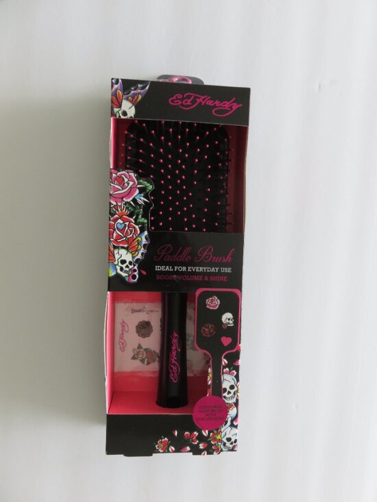 Ed Hardy Other - (#132) ED HARDY Paddle W Stickers Hair Brush